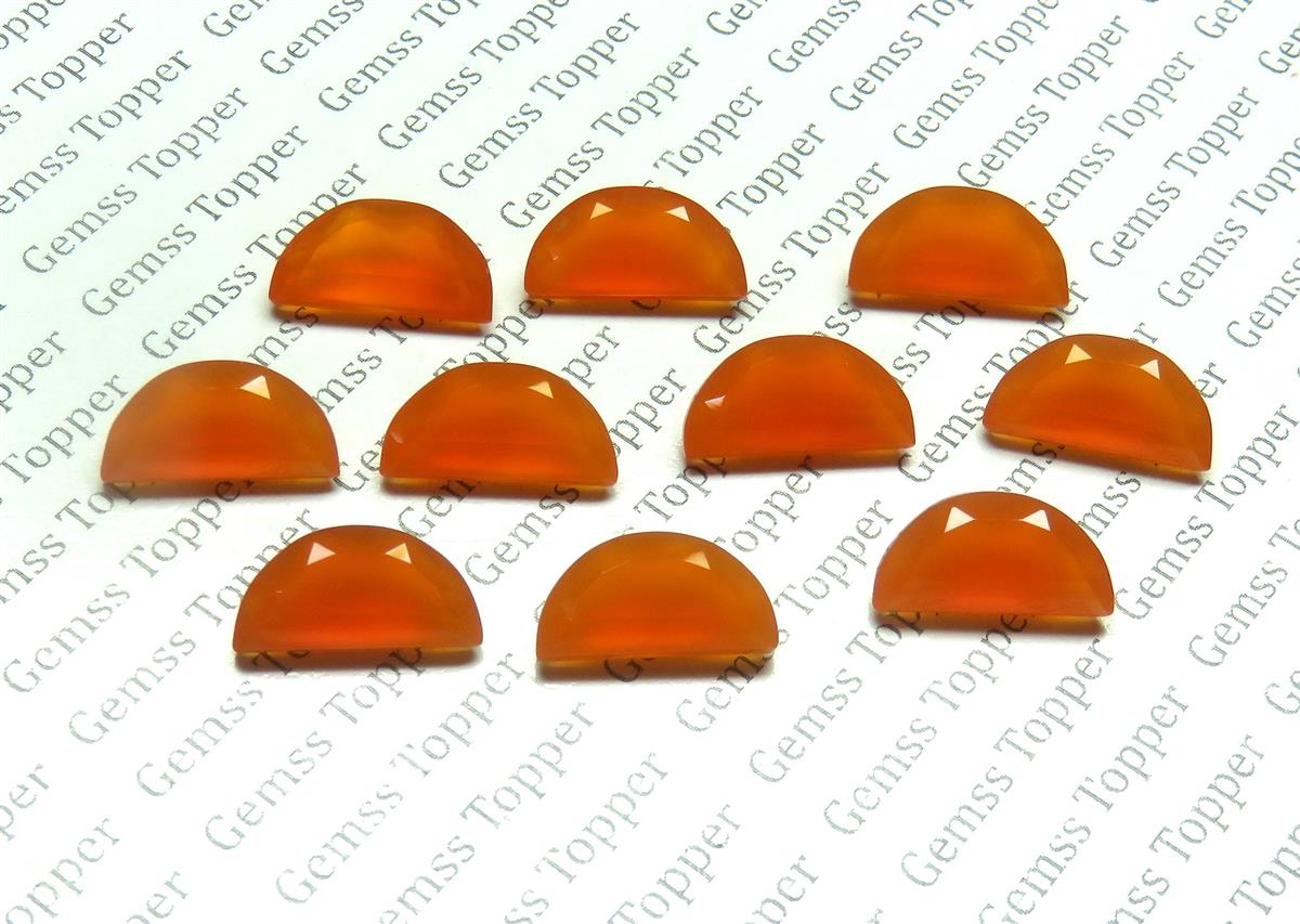 Carnelian 6x12 mm D Shape Faceted